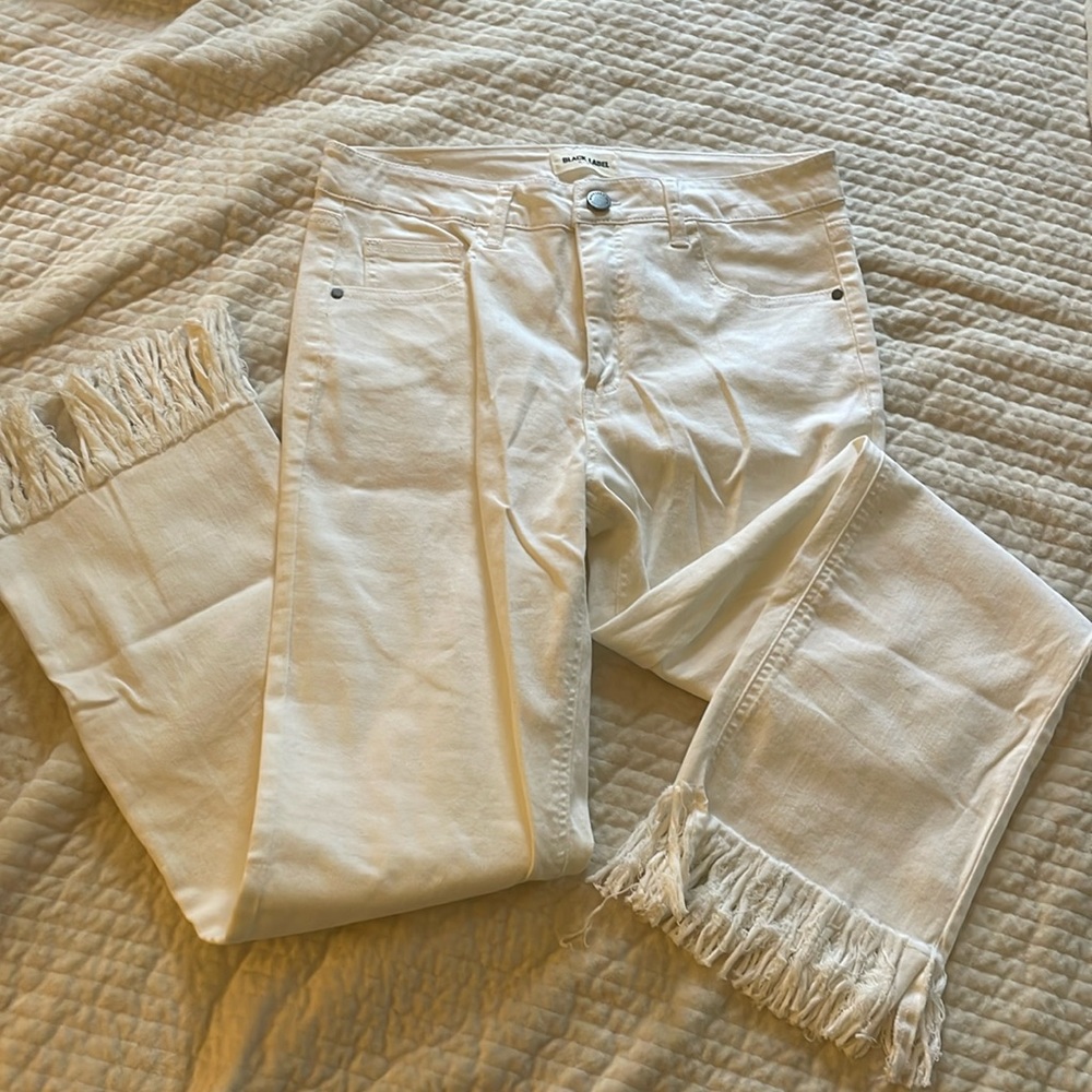 Black Label White distressed bottom jeans